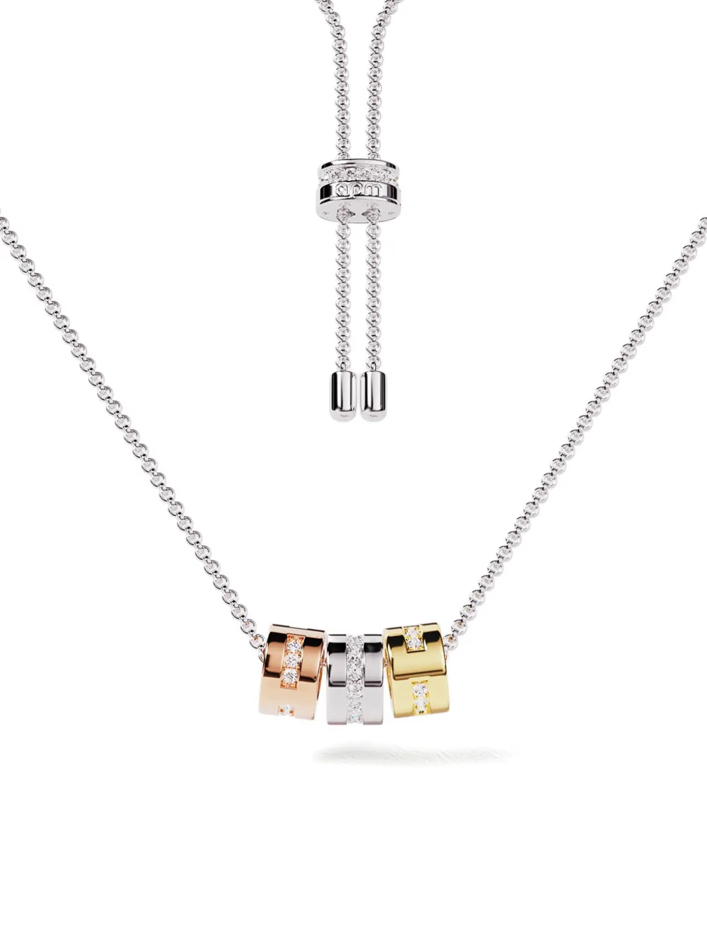 APM Monaco tricolor morse LOVE necklace