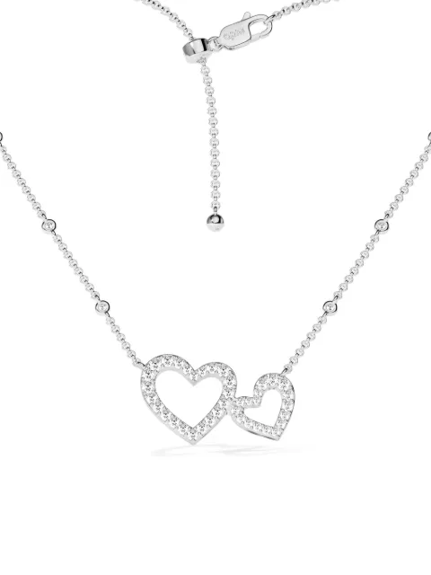 APM Monaco crystal-embellished double-heart necklace
