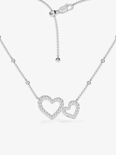 APM Monaco crystal-embellished double-heart necklace