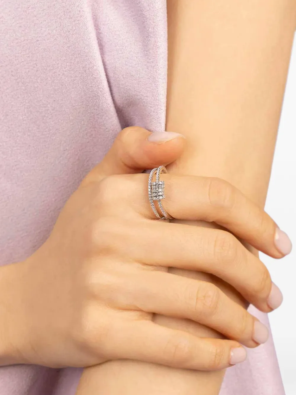  Apm Monaco Double Piercing Ring - Argent 