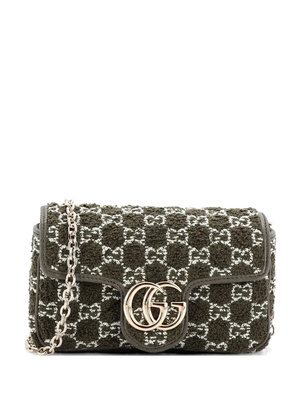 Gucci Pre-Owned GG Marmont Flap Bag Matelasse GG Boucle Tweed Mini shoulder bag - Verde