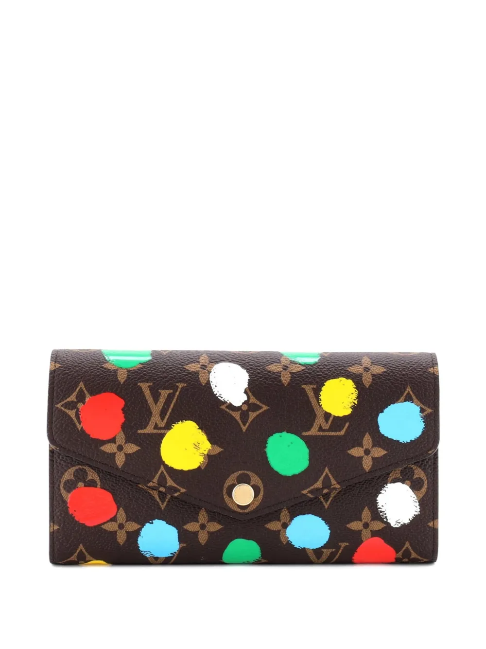 Louis Vuitton Pre-Owned Sarah Wallet NM Yayoi Kusama Painted Dots Monogram Canvas small wallets - Marrone