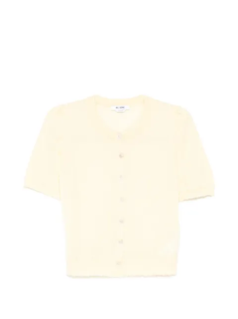 RE/DONE short-sleeve frayed-edge cardigan