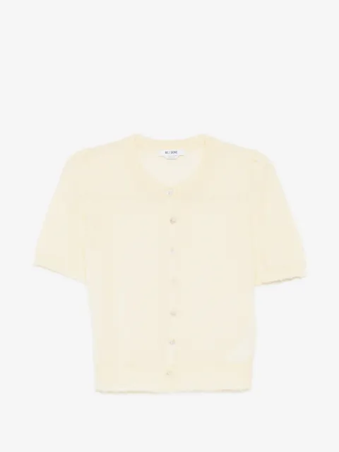 RE/DONE short-sleeve frayed-edge cardigan