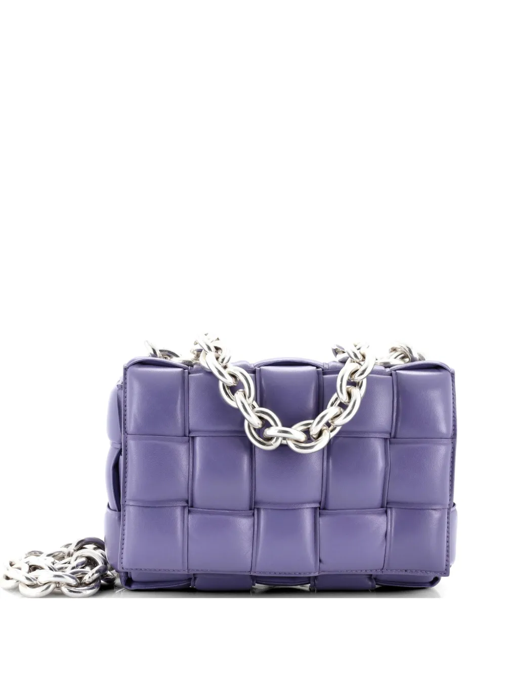 Bottega Veneta Pre-Owned Cassette Chain Padded Maxi Intrecciato Leather crossbody bag - Viola