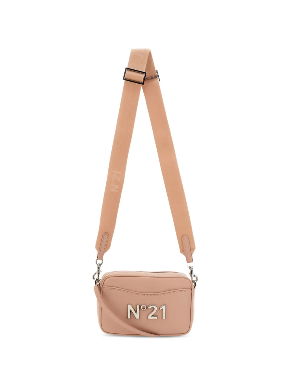 Nº21 Borsa a tracolla con placca logo - Toni neutri