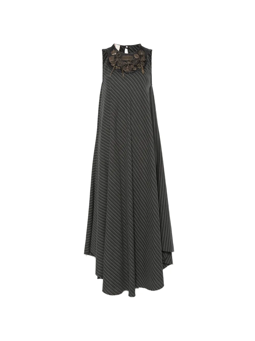 Antonio Marras Vintage 2020s pinstriped embellished dress - Grigio