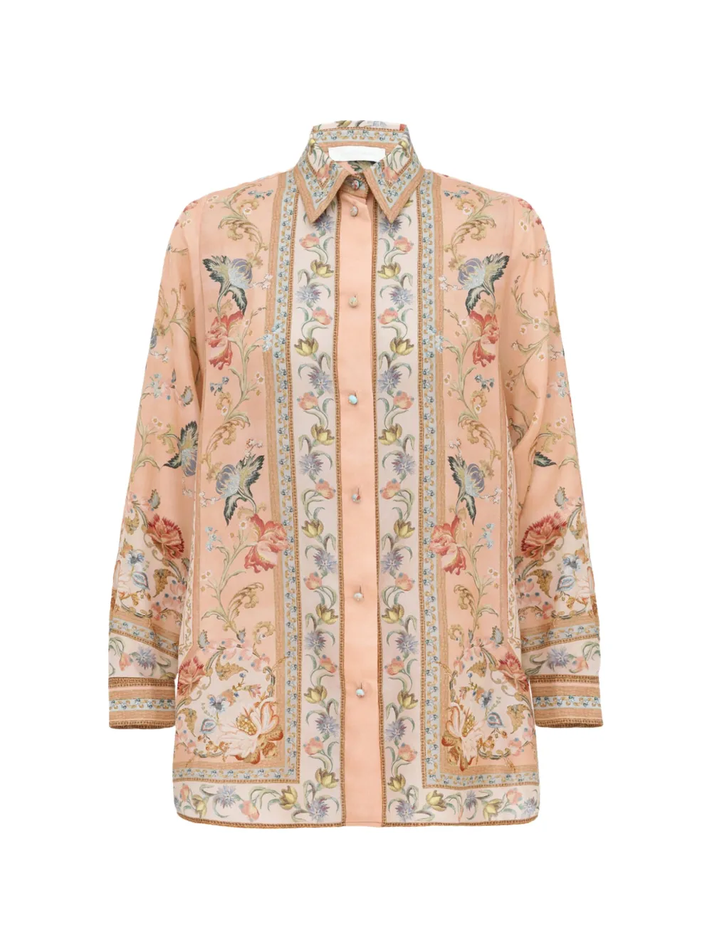ZIMMERMANN floral-print silk shirt - Rosa