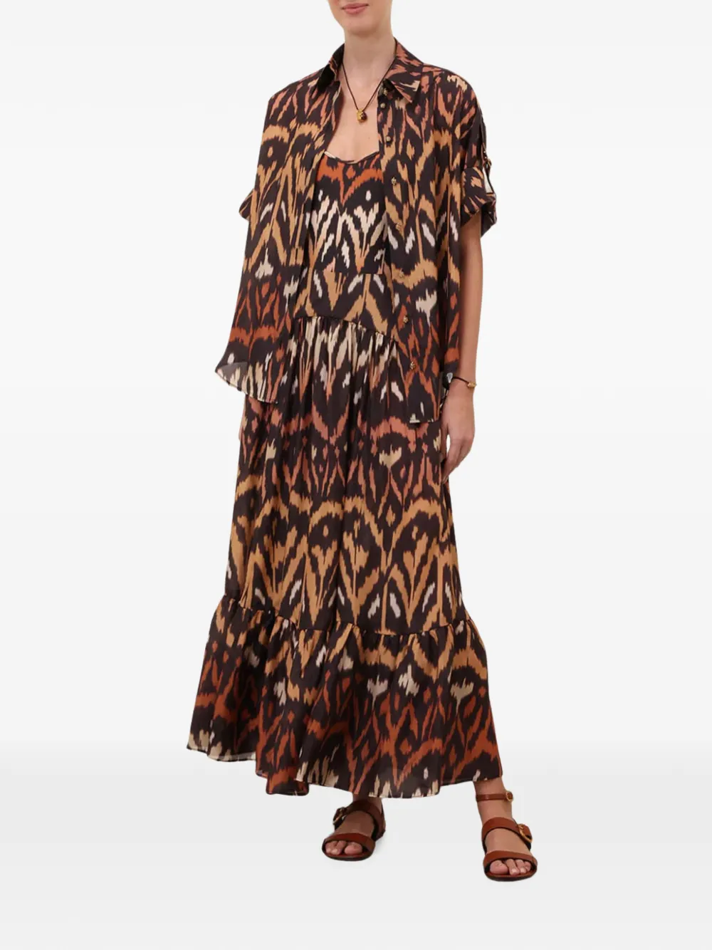 ZIMMERMANN Aster Midi Skirt in Black, view 2