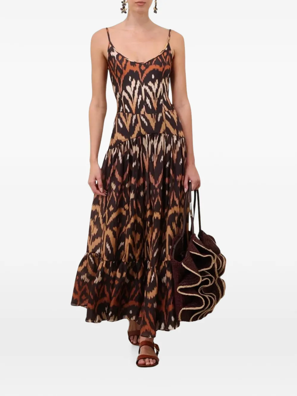ZIMMERMANN Aster Midi Skirt in Black, view 3