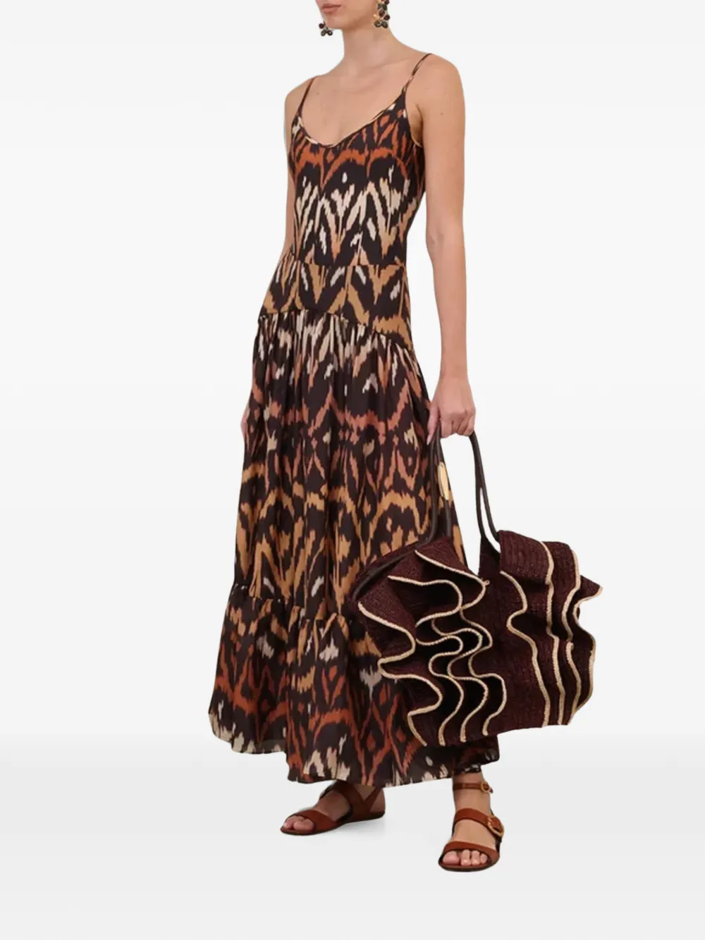ZIMMERMANN Aster Midi Skirt in Black, view 4