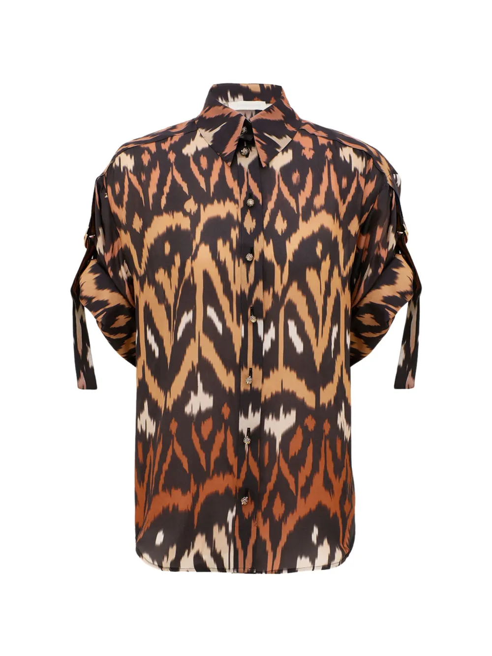 ZIMMERMANN Aster ikat-print shirt - Black