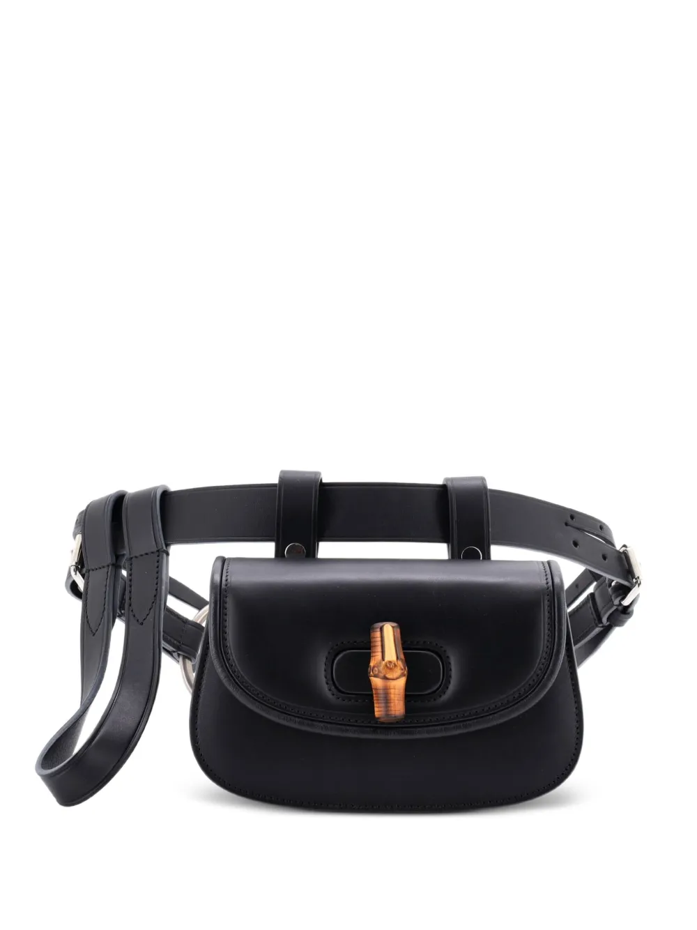 Gucci Pre-Owned Bamboo 1947 Leather Mini belt bag - Nero