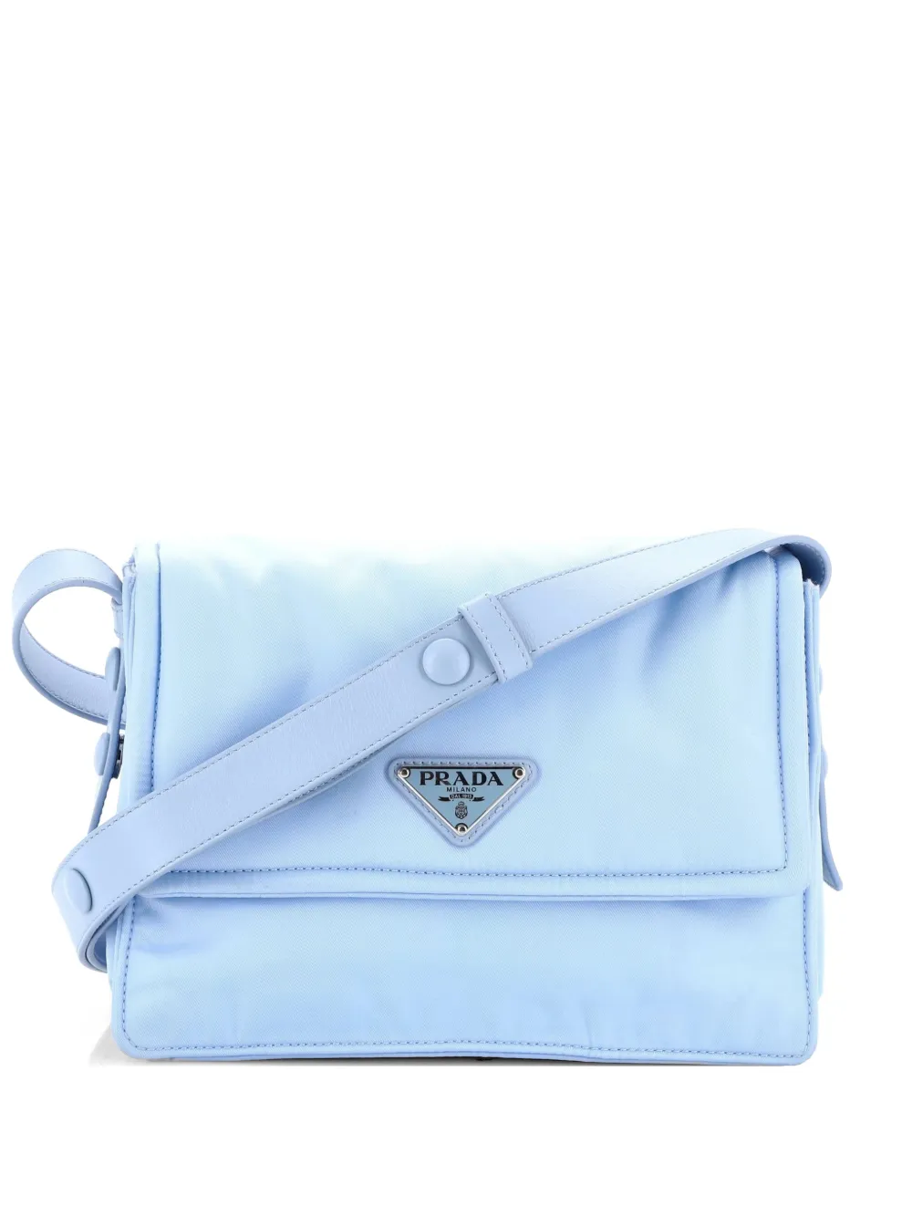 Prada Pre-Owned Borsa a tracolla piccola imbottita in Re-Nylon con battente - Blu