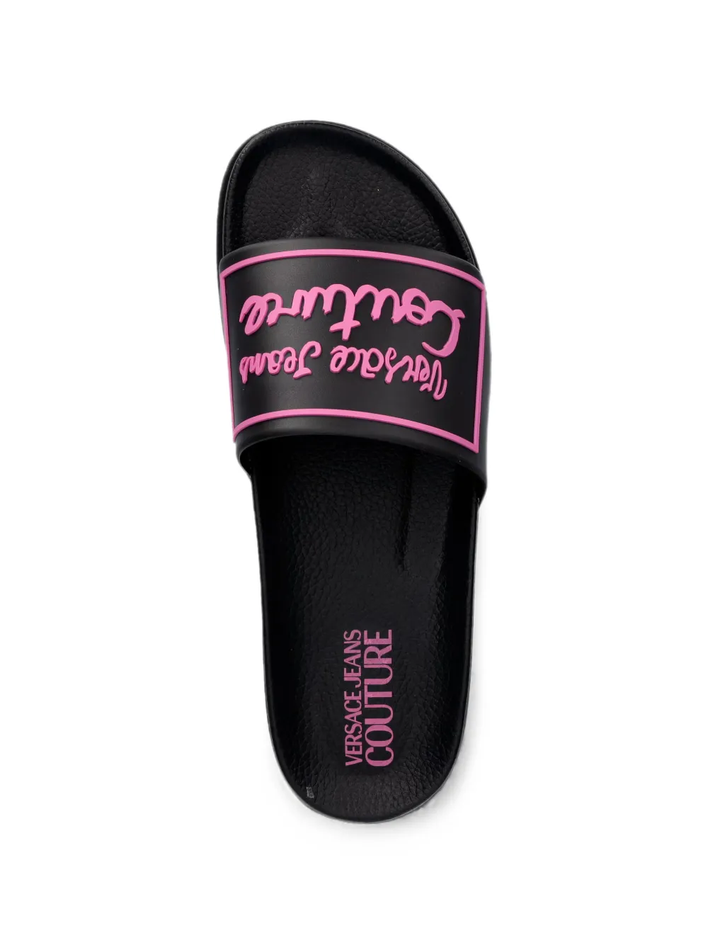 Versace Jeans Couture logo-print slides Zwart