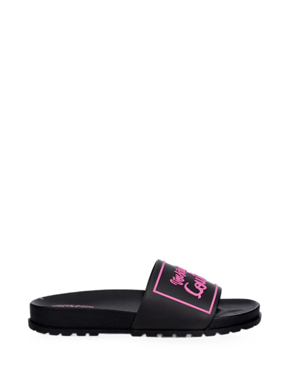 Versace Jeans Couture logo-print slides Zwart