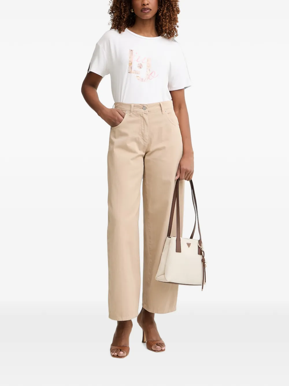 LIU JO T-shirt met paisley-print Wit