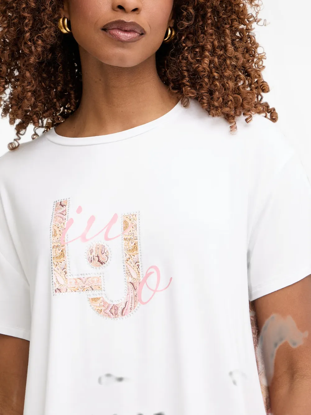 LIU JO T-shirt met paisley-print Wit