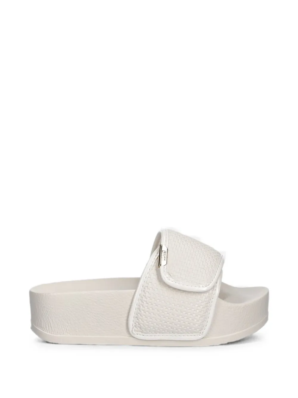 LIU JO woven touch-strap slides - Nude