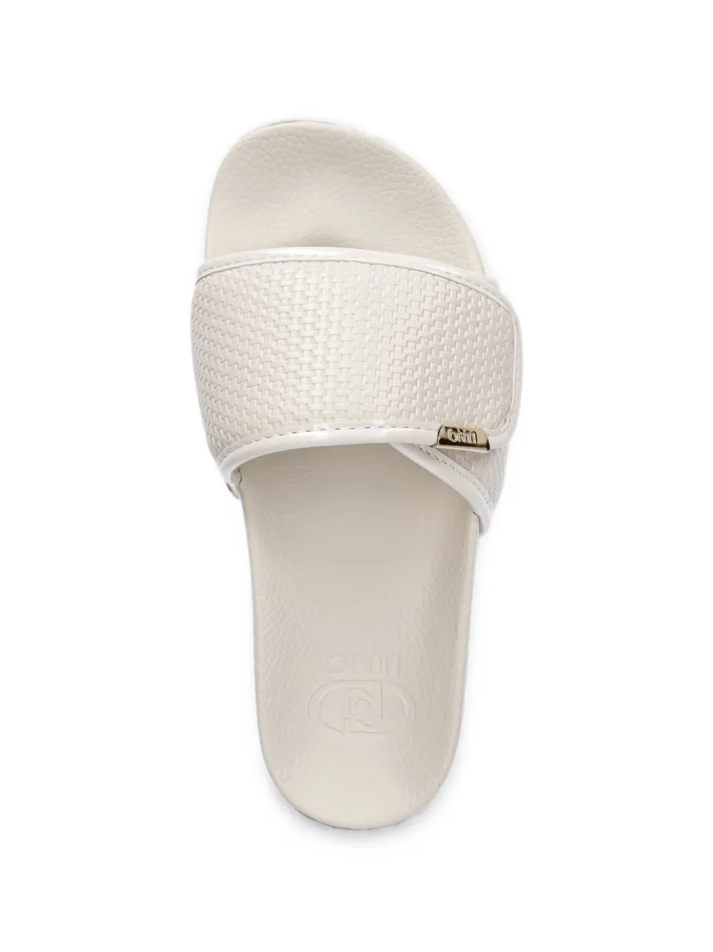 LIU JO woven touch-strap slides Beige