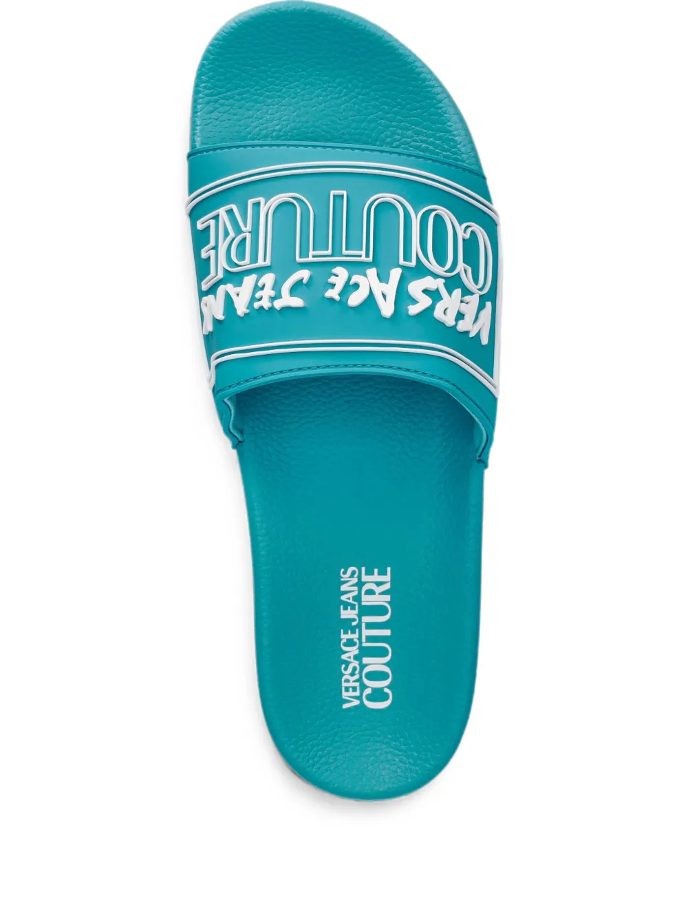 Versace Jeans Couture logo-patch slides Blauw