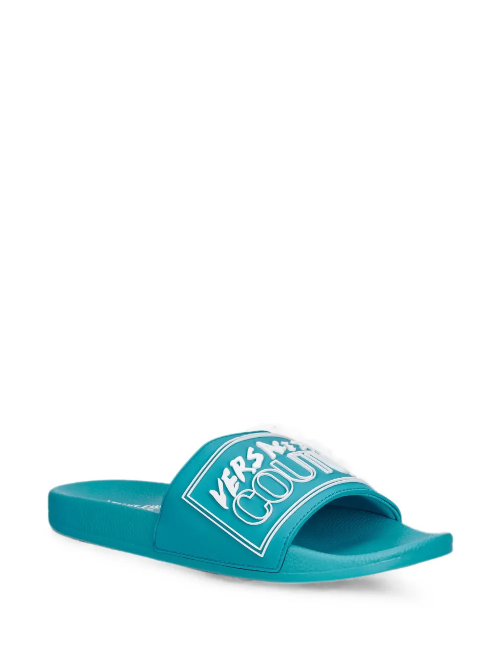 Versace Jeans Couture logo-patch slides Blauw