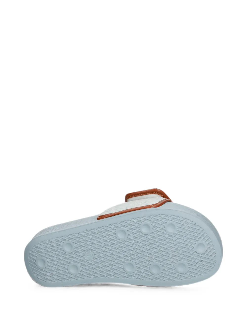 LIU JO monogram-pattern touch-strap slides Blauw