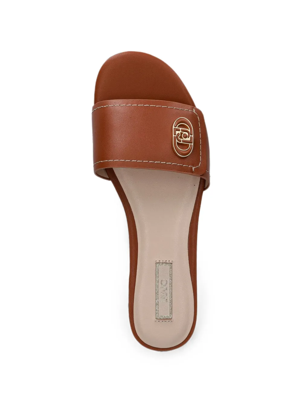 LIU JO logo-plaque leather sandals Bruin