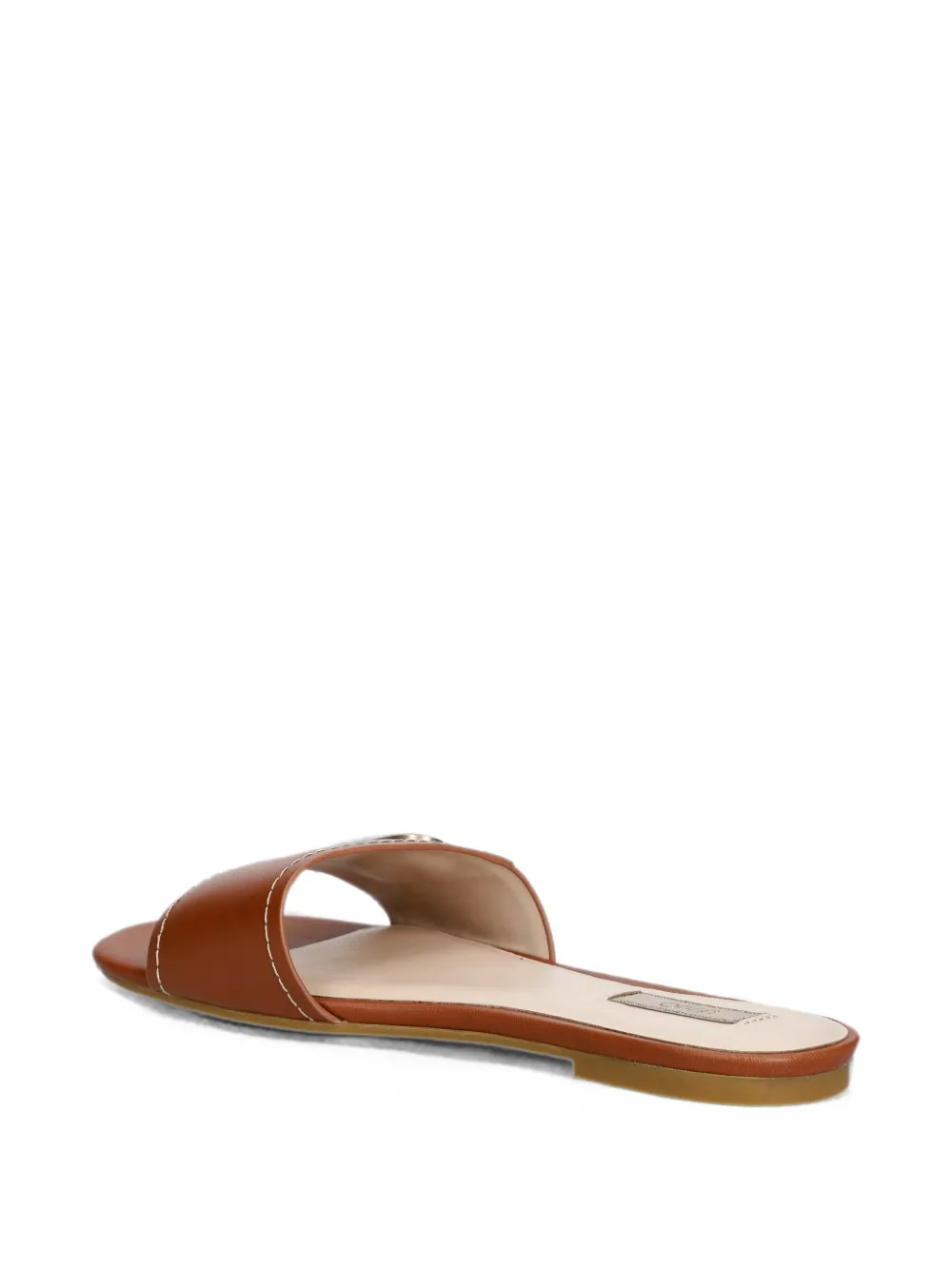 LIU JO logo-plaque leather sandals Bruin