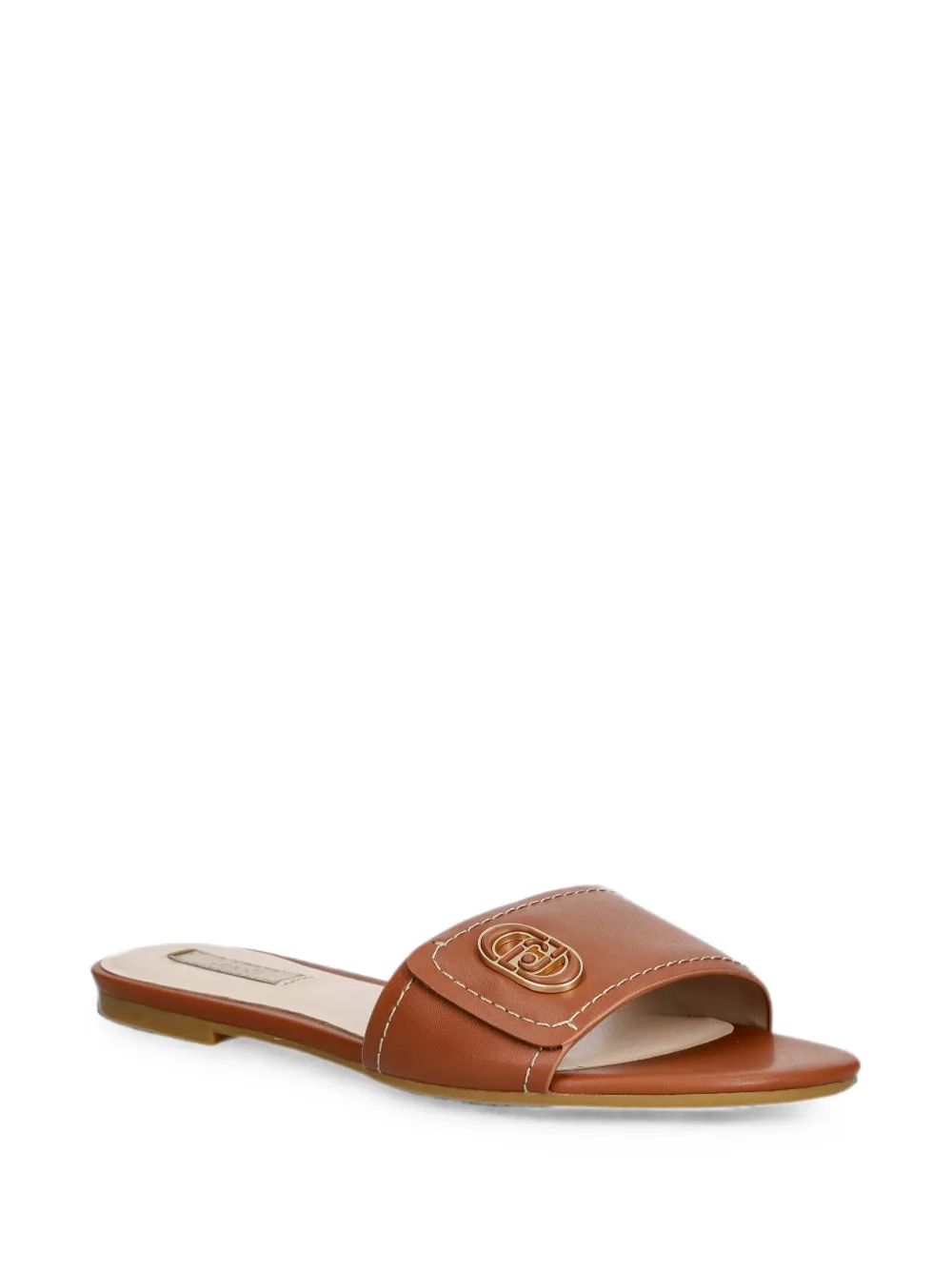 LIU JO logo-plaque leather sandals Bruin