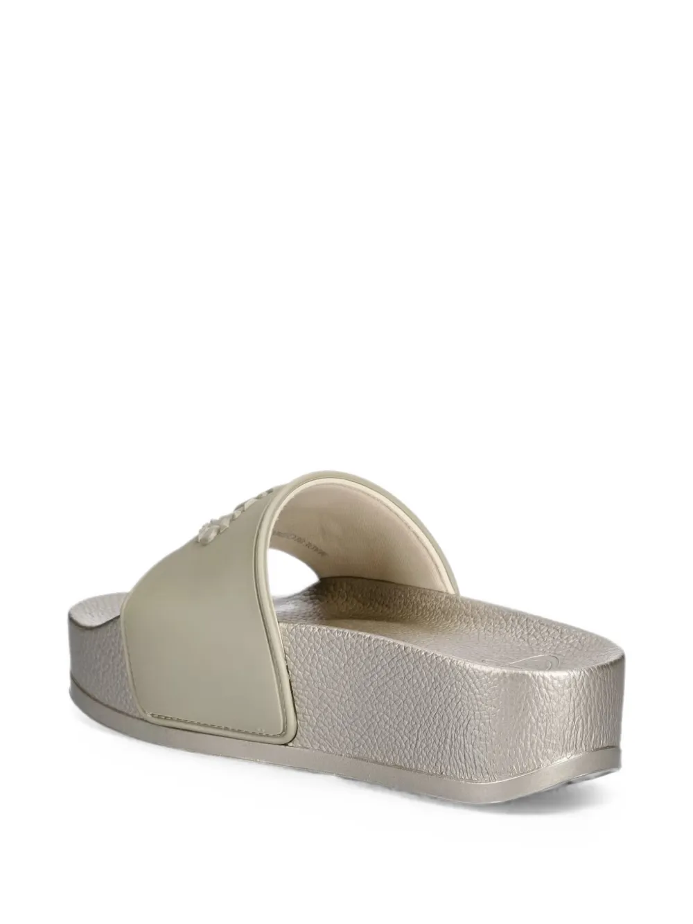 LIU JO logo-embossed platform slides Beige