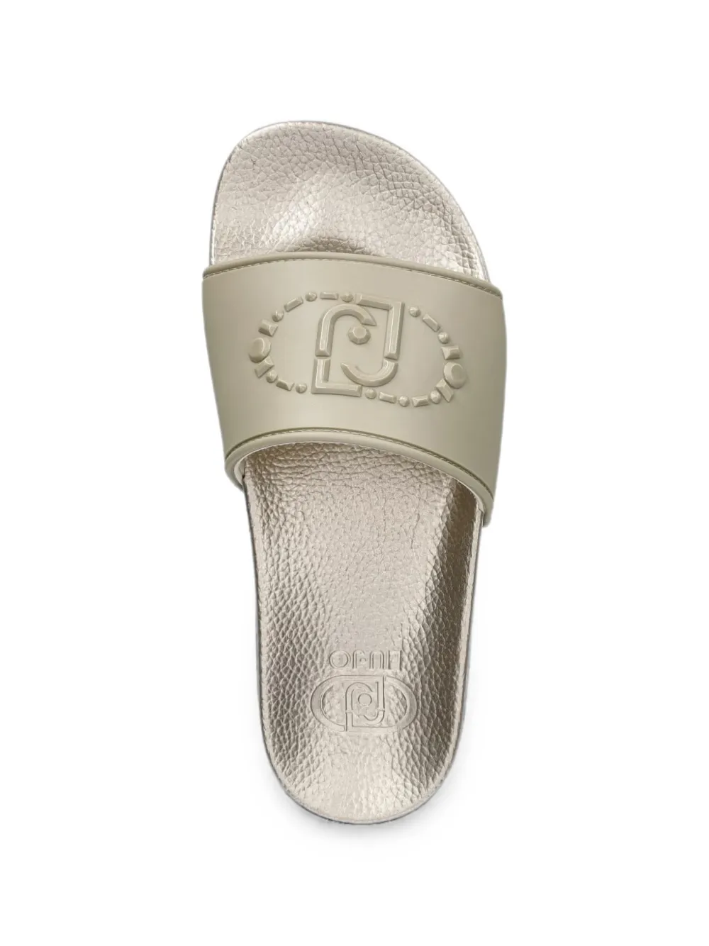 LIU JO logo-embossed platform slides Beige