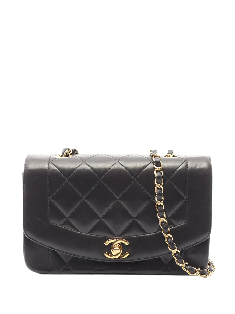 CHANEL Pre-Owned 1996-1997 Small Lambskin Diana Flap crossbody bag - Black