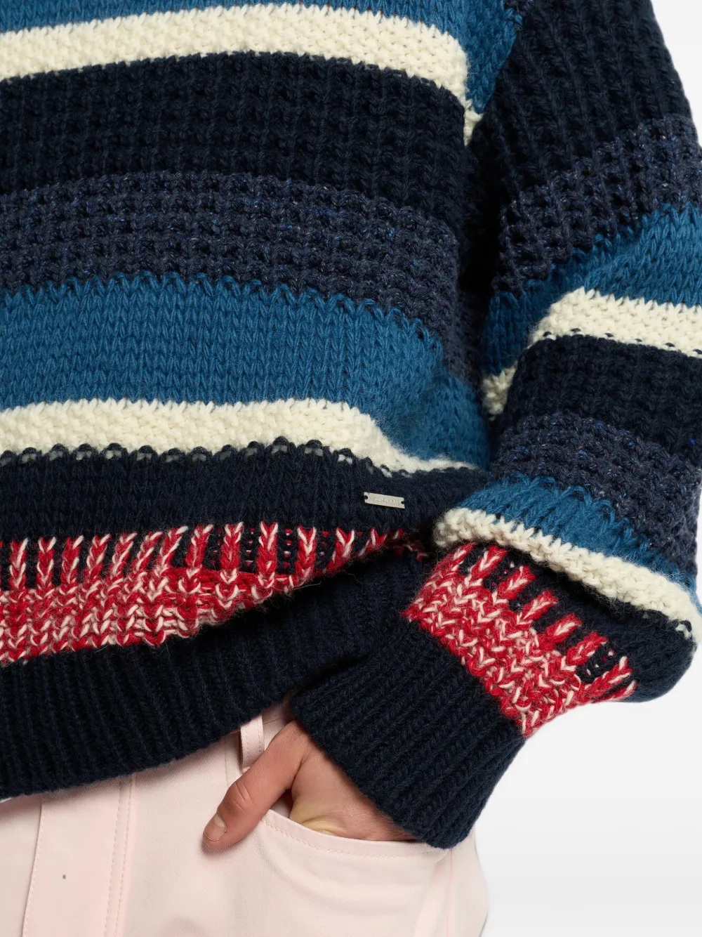 DSQUARED2 Gestreepte grofgebreide trui Blauw