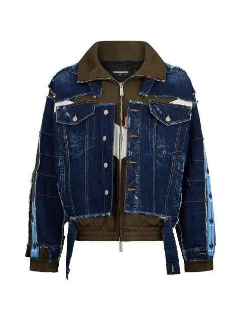 DSQUARED2 Aviator Hybrid zip-up cotton track jacket