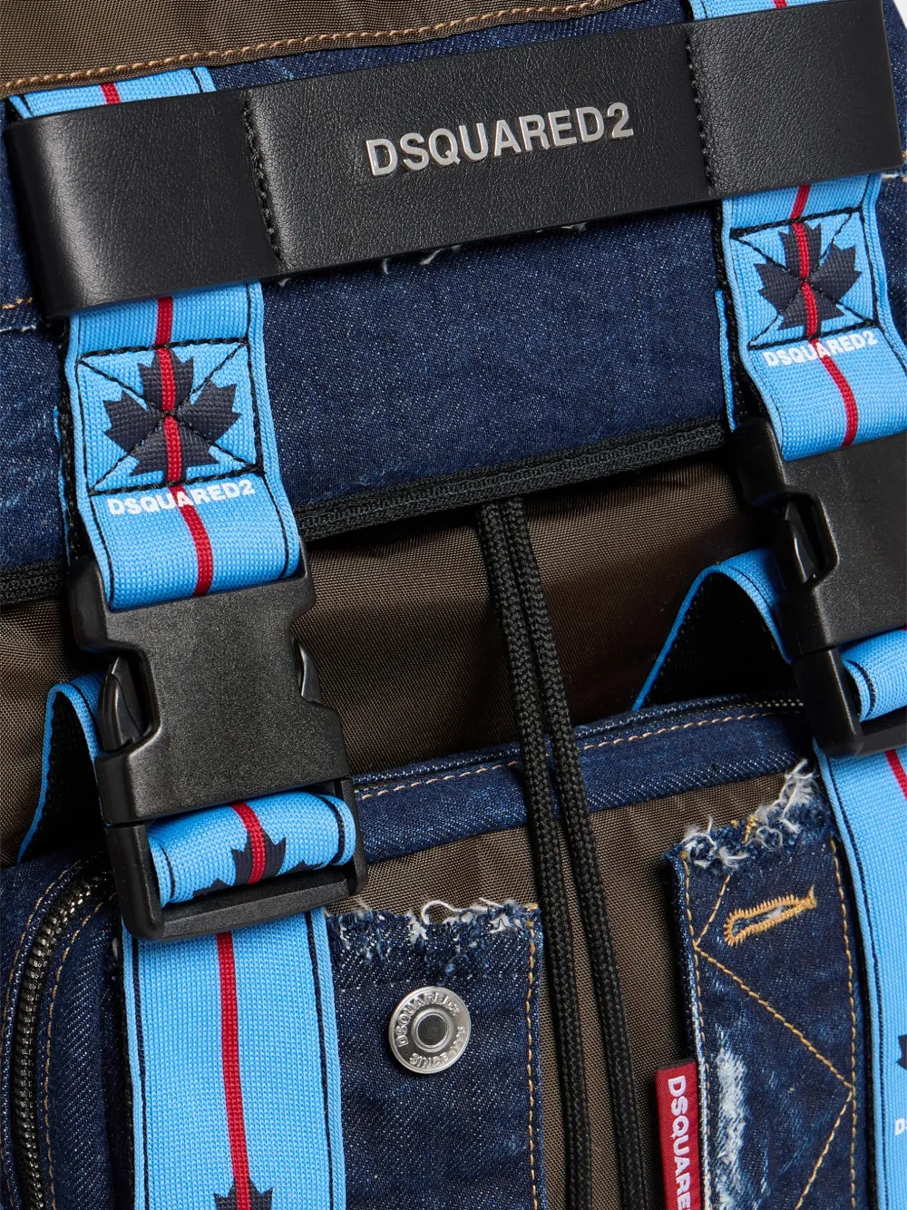 DSQUARED2 Denim rugzak met vlakken Bruin