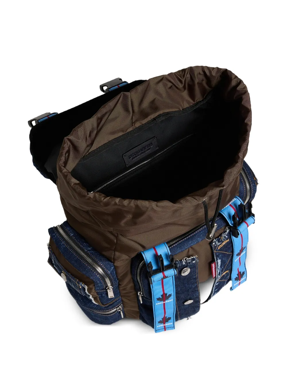 DSQUARED2 Denim rugzak met vlakken Bruin