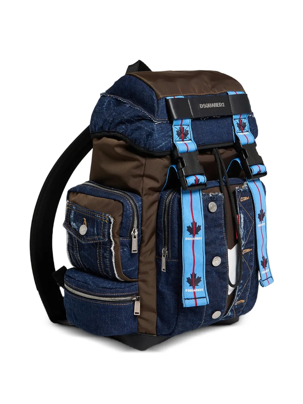 DSQUARED2 Denim rugzak met vlakken Bruin