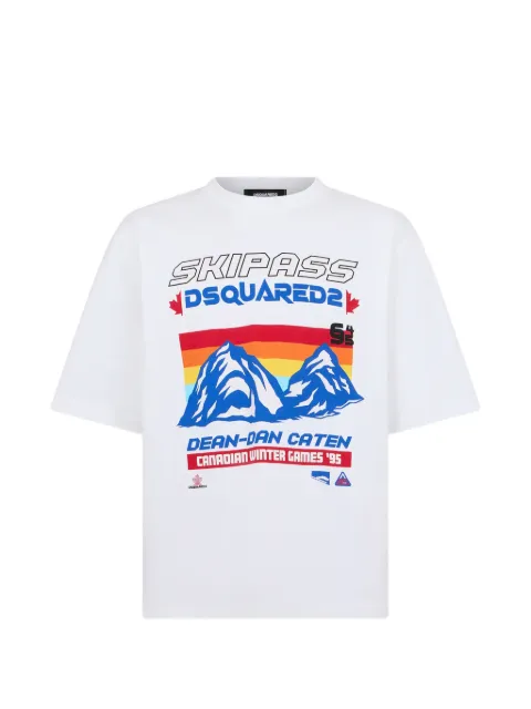 DSQUARED2 Ski Pass graphic-print loose-fit cotton T-shirt