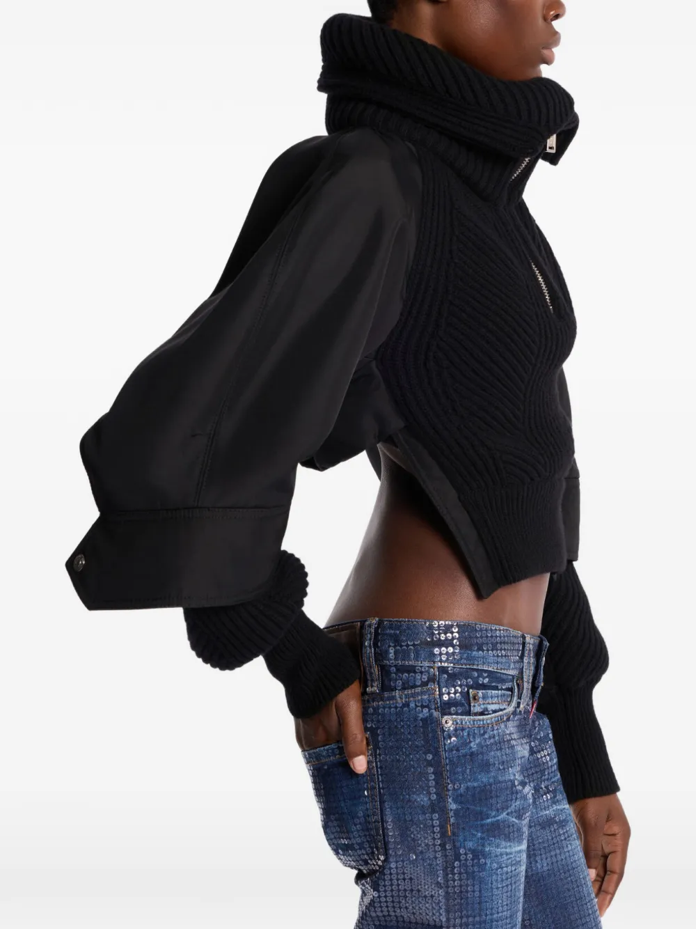 DSQUARED2 Snowball ribgebreide trui Zwart