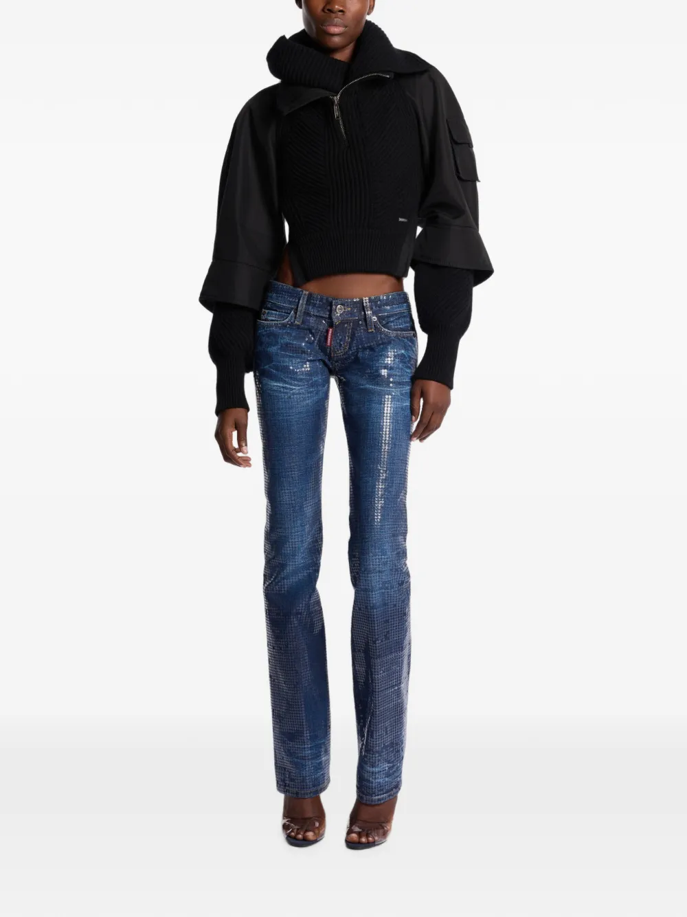 DSQUARED2 Snowball ribgebreide trui Zwart