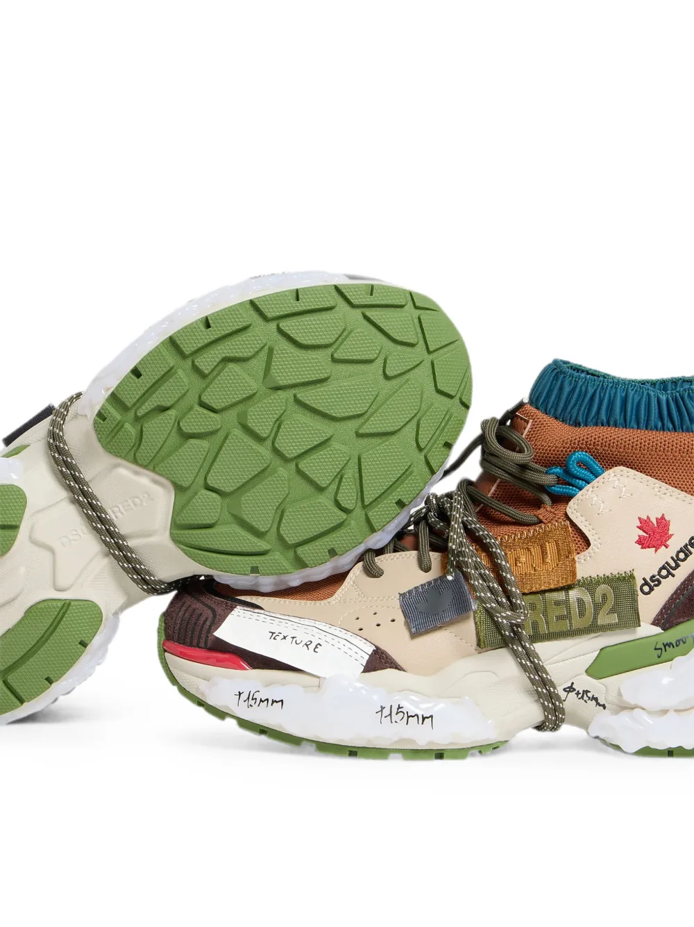DSQUARED2 Faster sneakers met vlakken Beige