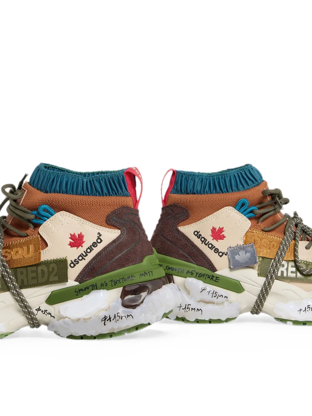 DSQUARED2 Faster sneakers met vlakken Beige