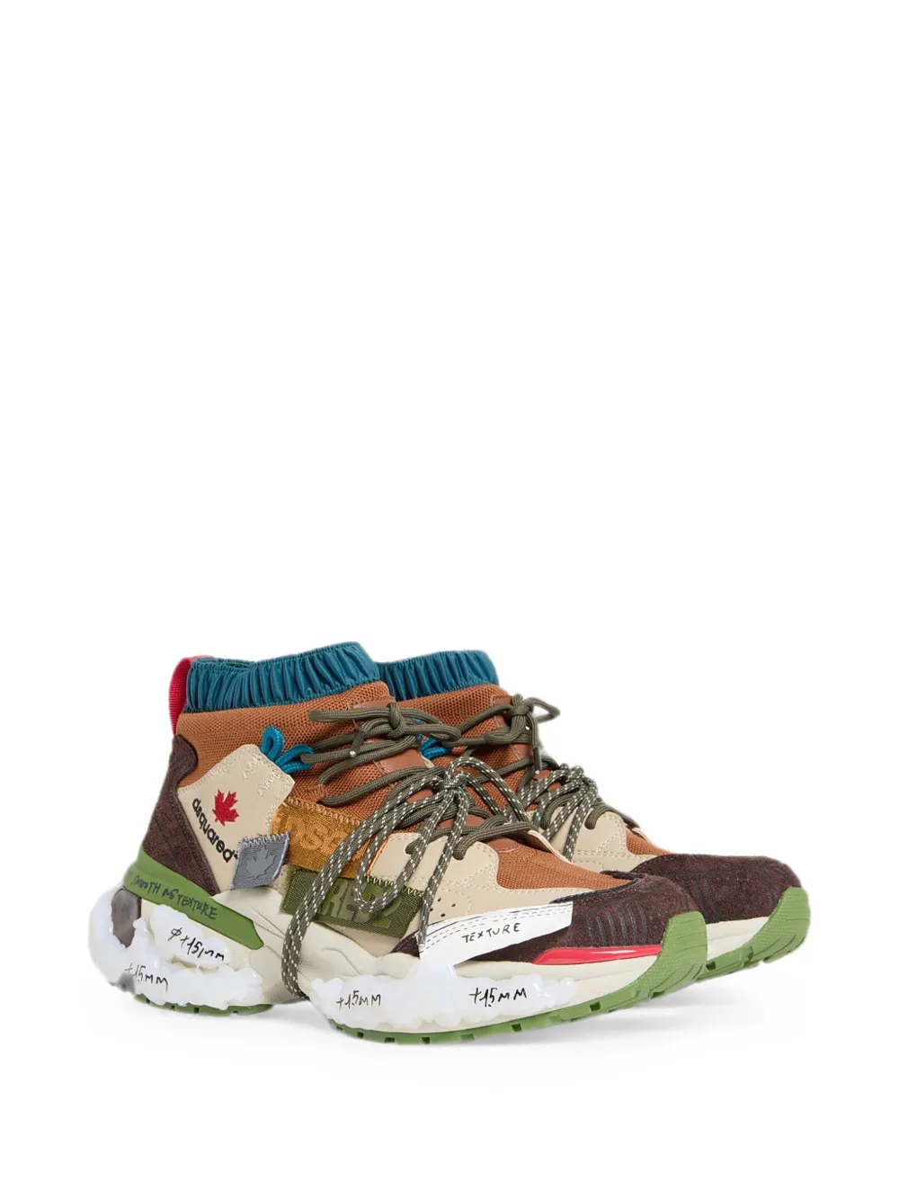 DSQUARED2 Faster sneakers met vlakken Beige