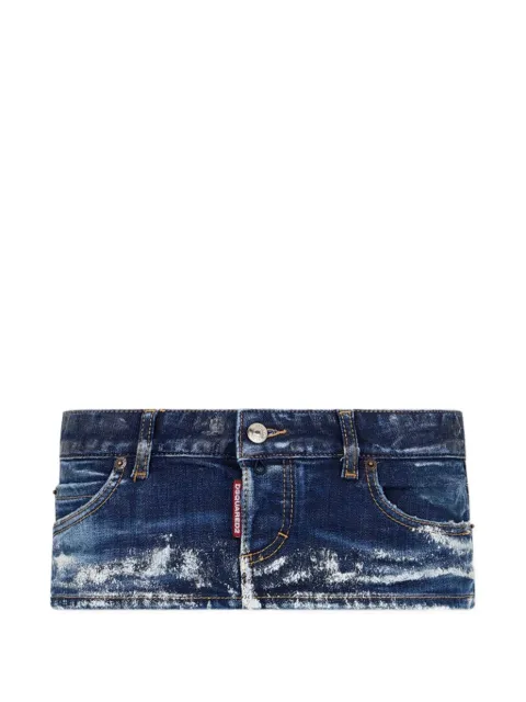 DSQUARED2 Let It Snow distressed-effect denim skirt