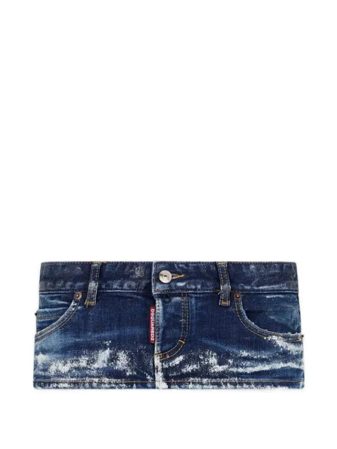 DSQUARED2 Let It Snow distressed-effect denim skirt