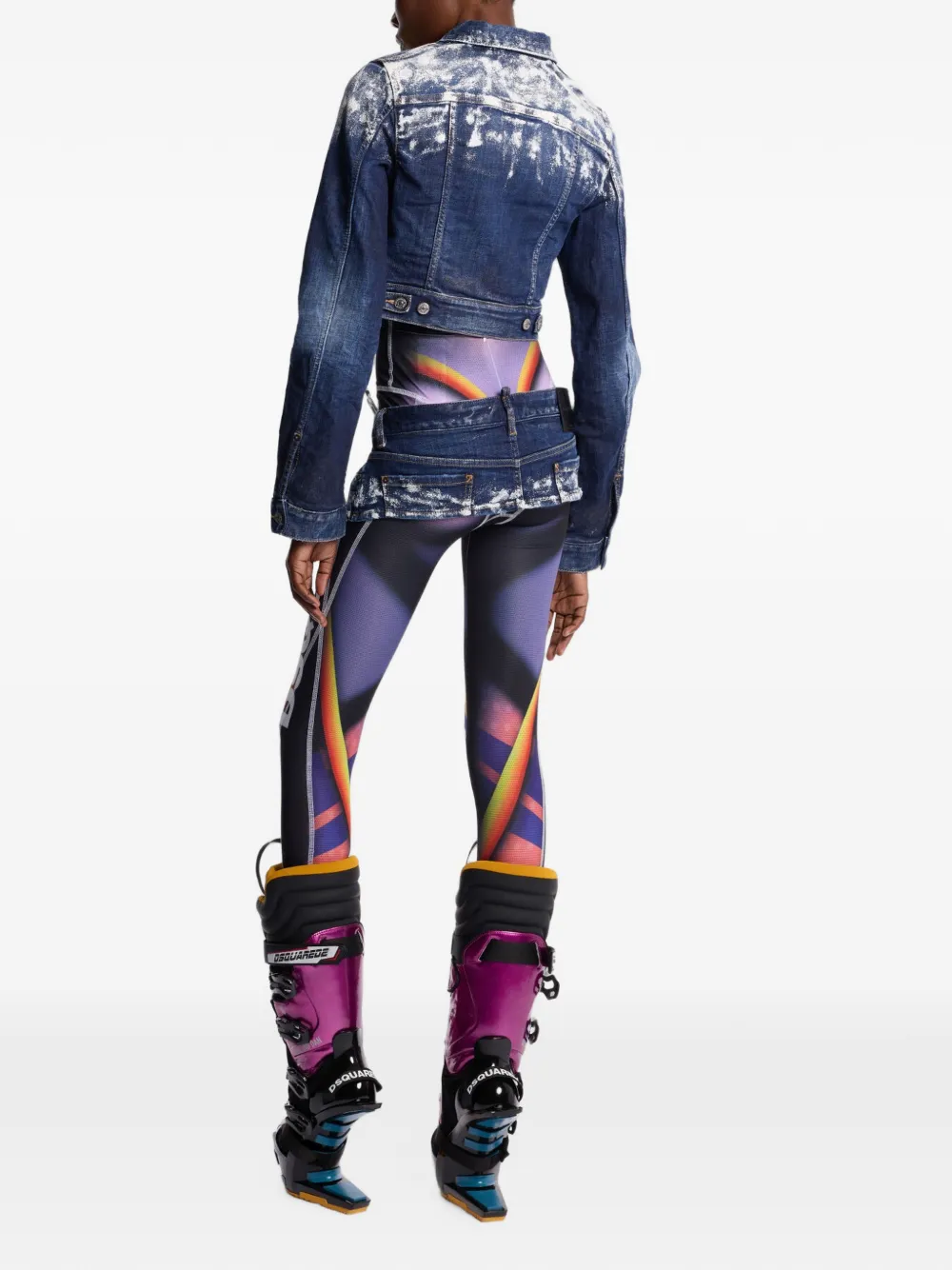 DSQUARED2 Let It Snow denim rok met gerafeld effect Blauw