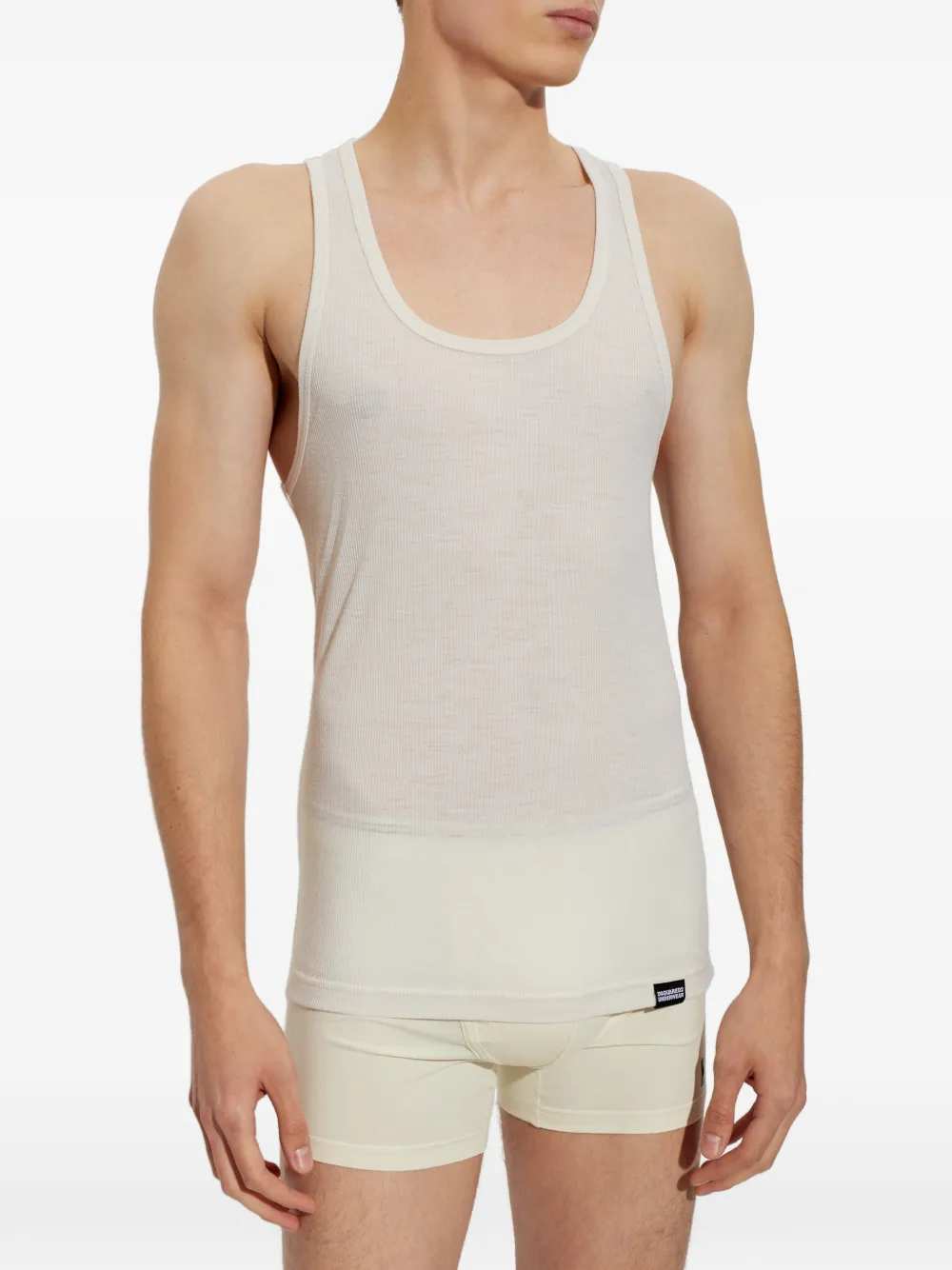DSQUARED2 Ribgebreide tanktop Beige