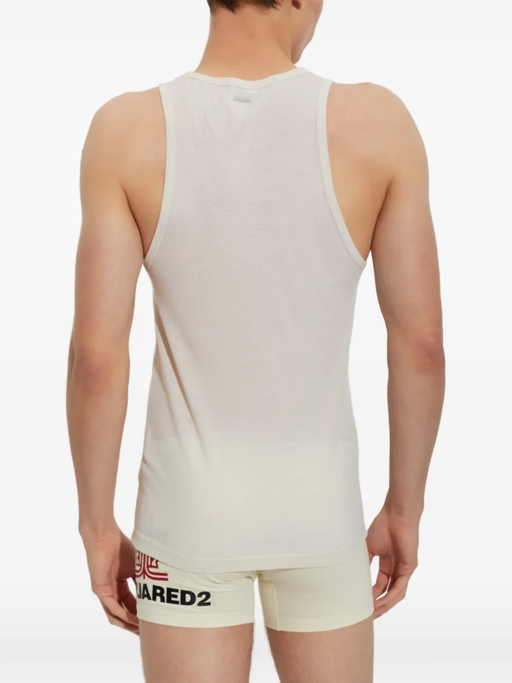 DSQUARED2 Ribgebreide tanktop Beige