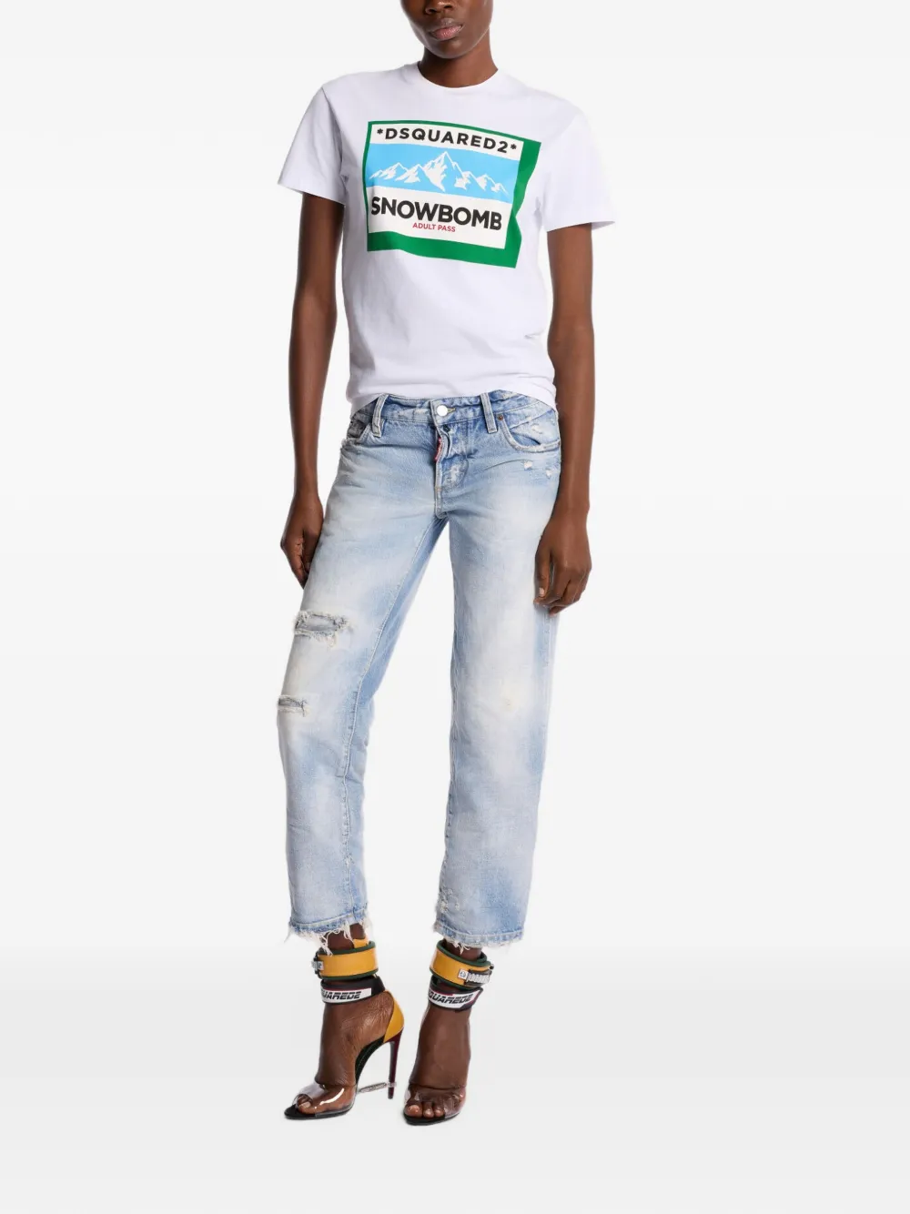 DSQUARED2 T-shirt met grafische print Wit